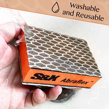 S&X Sanding Sponge Set 20-Pack of Hook and Loop Sandpaper Interchangeable 8 Assorted Grits - Wet and Dry, Anti-Clogging, Durable (20)