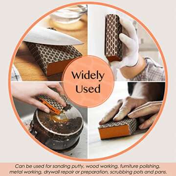 S&X Sanding Sponge Set 20-Pack of Hook and Loop Sandpaper Interchangeable 8 Assorted Grits - Wet and Dry, Anti-Clogging, Durable (20)