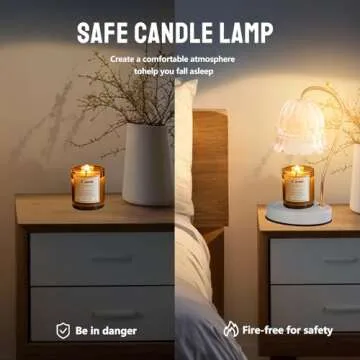 Candle Warmer Lamp with Dimmer - Electric Candle Lamp with Timer for Jar Candles Scented Candles, Plug-in Wax Warmer Lamp for Home & Office with 2 Bulb (White Peony)