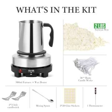 SAEUYVB Candle Making Kit with Wax Melter, Candle Wax for Candle Making - DIY Candle Making Supplies...
