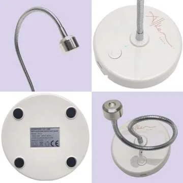 ALLKEM Flash Cure UV Light for Gel Nails - Gooseneck Led Nail Lamp for Gel Polish - Professional and Home Use Nail Light & Dryer - Wireless, Cordless & Rechargeable Curing Lamp (3W - Silver)