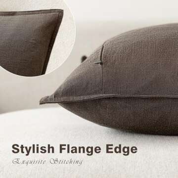 Foindtower Pack of 2, Decorative Linen Soild Throw Pillow Covers Soft Accent Cushion Case Boho Farmhouse Neutral Pillowcase for Couch Sofa Bedroom Living Room Home Decor 24 x 24 Inch Reddish Brown