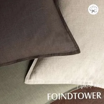 Foindtower Pack of 2, Decorative Linen Soild Throw Pillow Covers Soft Accent Cushion Case Boho Farmhouse Neutral Pillowcase for Couch Sofa Bedroom Living Room Home Decor 24 x 24 Inch Reddish Brown
