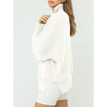 Oversized ANRABESS Quarter Zip Sweater for Fall Fashion