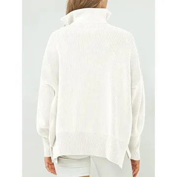 Oversized ANRABESS Quarter Zip Sweater for Fall Fashion