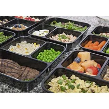 INEVIFIT Meal Prep 36 oz. 3-Compartment Food Storage