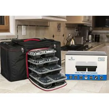 INEVIFIT Meal Prep 36 oz. 3-Compartment Food Storage
