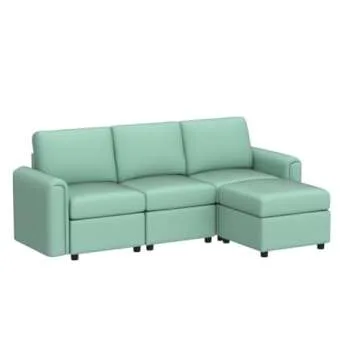 LINSY HOME Modular Sectional Sofa, Convertible L Shaped Sofa Couch with Storage, Modular Sectionals with Ottomans, Small Sofa Couch with Chaise for Small Space, Living Room, Teal