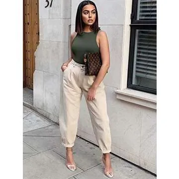 Stylish REORIA Womens Racer Back Bodysuit for All Occasions