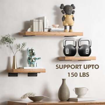 MIUGO Heavy Duty Shelf Bracket 4 Pack – 12 inch Metal Brackets for Stylish Storage