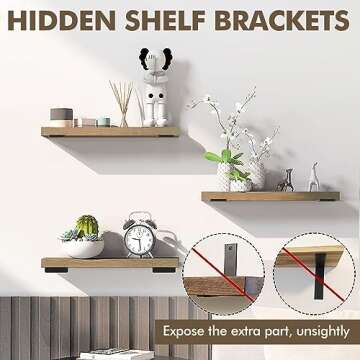 MIUGO Heavy Duty Shelf Bracket Pack - 12 inch Long Supports