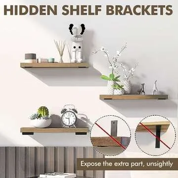 MIUGO Heavy Duty Shelf Bracket Pack - 12 inch Long Supports