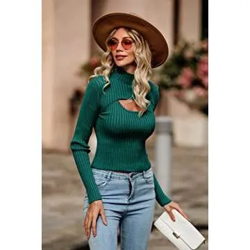 PRETTYGARDEN Women's Chic Fall Knit Sweater in Lake Green