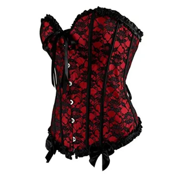 Stylish Red Floral Overbust Corset for Everyone
