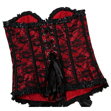 Stylish Red Floral Overbust Corset for Everyone