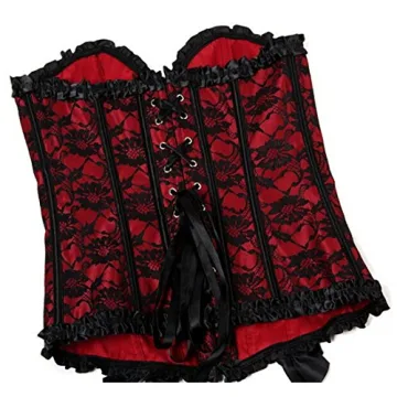 Stylish Red Floral Overbust Corset for Everyone