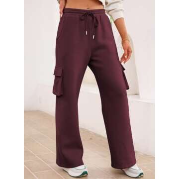 Trendy High-Waisted Cargo Sweatpants for Women