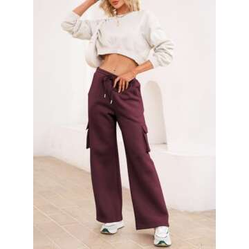Trendy High-Waisted Cargo Sweatpants for Women