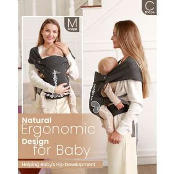 Baby Carrier Newborn to Toddler - TSRETE Baby Ergonomic and Cozy Infant Carrier with Lumbar Support for 7-25lbs,Easy Adjustable Baby Chest Carrier, Face-in and Face-Out Positions Baby Sling Carrier