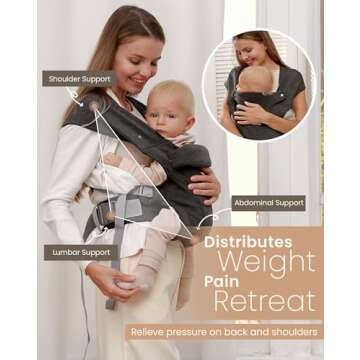 Baby Carrier Newborn to Toddler - TSRETE Baby Ergonomic and Cozy Infant Carrier with Lumbar Support for 7-25lbs,Easy Adjustable Baby Chest Carrier, Face-in and Face-Out Positions Baby Sling Carrier