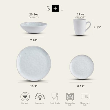 Stone + Lain Romy Stoneware 16-Piece Dinnerware Set