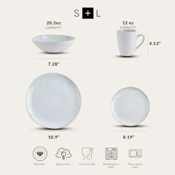 Stone + Lain Romy Stoneware 16-Piece Dinnerware Set