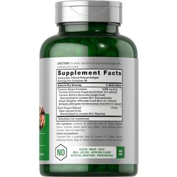 Horbäach Turmeric and Ginger Supplement | 3000 mg 180 Softgel Pills | with Black Pepper Extract | N...