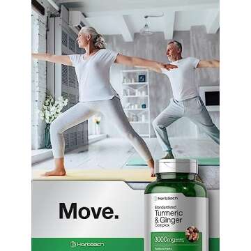 Horbäach Turmeric and Ginger Supplement | 3000 mg 180 Softgel Pills | with Black Pepper Extract | Non-GMO, Gluten Free Supplement