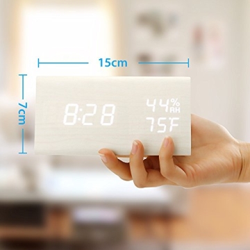OCT17 Wooden Alarm Clock - Smart LED Digital Design