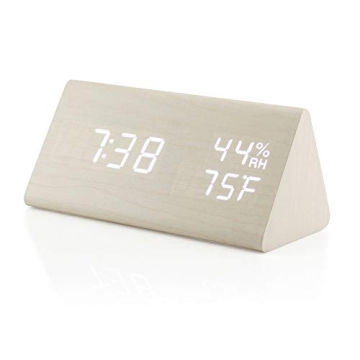 OCT17 Wooden Alarm Clock - Smart LED Digital Design
