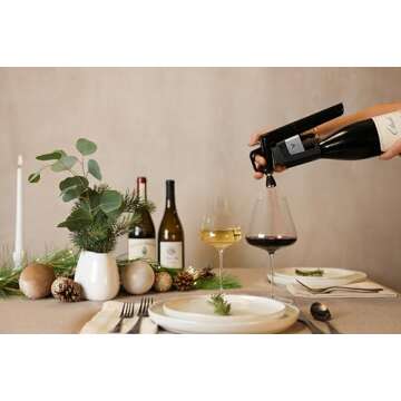 Coravin Timeless Six Plus Wine Preservation System - By-the-Glass Wine Saver - With 3 Pure Argon Gas Capsules, 6 Screw Caps & Wine Aerator - Piano Black