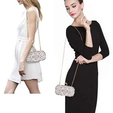 Elegant UBORSE Beaded Crystal Clutch - Perfect for Evening and Formal Occasions
