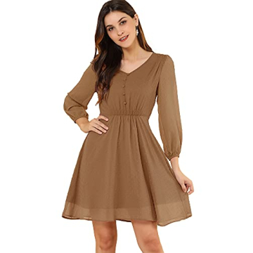 Allegra K Swiss Dots Elegant Dress - Perfect Fit & Style