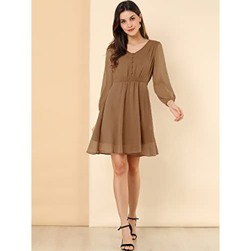 Allegra K Swiss Dots Elegant Dress - Perfect Fit & Style