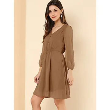 Allegra K Swiss Dots Elegant Dress - Perfect Fit & Style