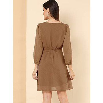 Allegra K Swiss Dots Elegant Dress - Perfect Fit & Style