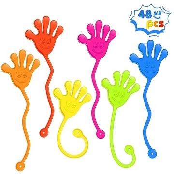 Sticky Hands Bulk 48 PCS Party Favors for Kids Ages 4-12 - Stretchy Sticky Toy for All Occasions - G...