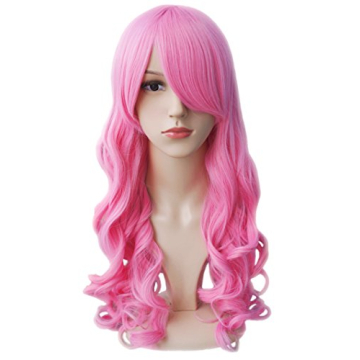 ANOTHERME Candy Pink 25" Wavy Wig - Ultra Soft, Heat Resistant for Cosplay & Parties