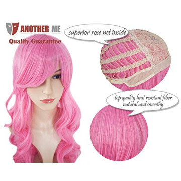 ANOTHERME Candy Pink 25 Inch Wavy Wig for Cosplay Parties