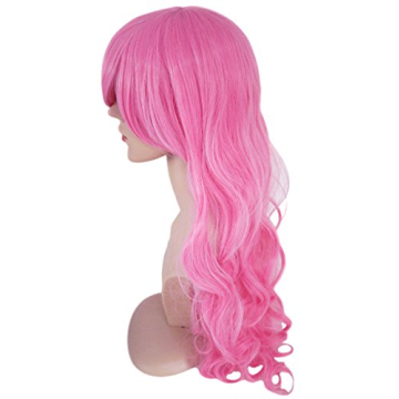 ANOTHERME Candy Pink 25 Inch Wavy Wig for Cosplay Parties