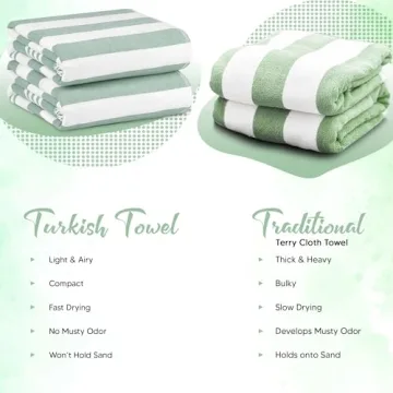 Utopia 4 Pack Lightweight Turkish Beach Towels for Summer