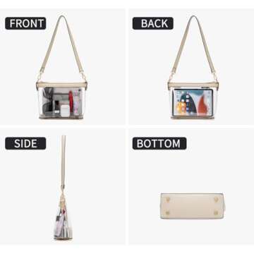 Stylish Y&R Clear Zipper Crossbody Bag for Events and Travel