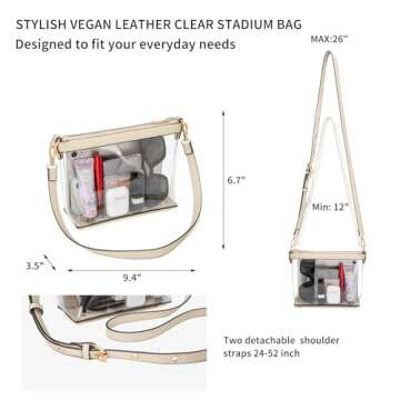 Stylish Y&R Clear Zipper Crossbody Bag for Events and Travel