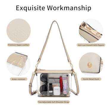 Stylish Y&R Clear Zipper Crossbody Bag for Events and Travel