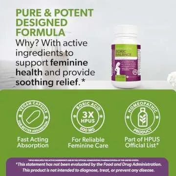 Intimate Rose Boric Acid Suppositories - Manages Odor - Promote pH Balance for Women Vaginal-Health - 30-Count Medical Grade Boric Acid (600mg)