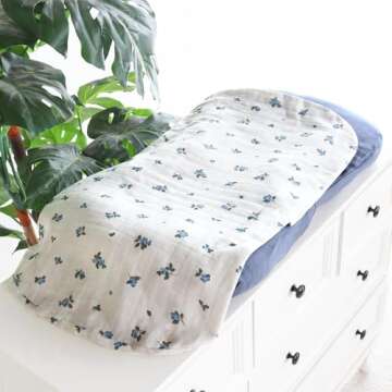 LifeTree Muslin Baby Lounger Covers - Stylish Organic Cotton Slipcovers for Infants