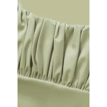 BEJONS Y2K Green Corset Crop Tank Top for Summer Style