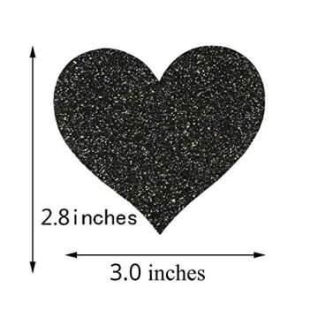 IKAXON Self adhesive nipple covers -Pasties Breast Petals for Women Lingerie Grade Adhesive Waterproof (All Black, 10)