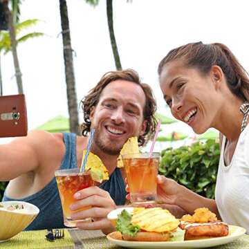 50 Pcs 11 Inch Reusable Hard Plastic Drinking Straws for Tumblers Mason Jars Milkshakes Smoothies Clear Reusable Plastic Straws with Cleaning Brush