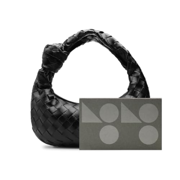 Leather Woven Bag for Women, Woven Knot Clutch Bag, Dumpling Bag Hobo Bag, Vegan Leather Top Handle Bag, Leather Purse Tote Handbag, Evening Bag, Braided Bag, Black